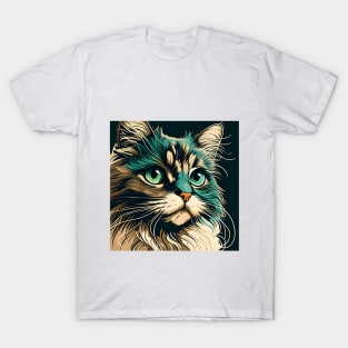 Colorful Cat Kitten Lover - Cute Cat Face T-Shirt